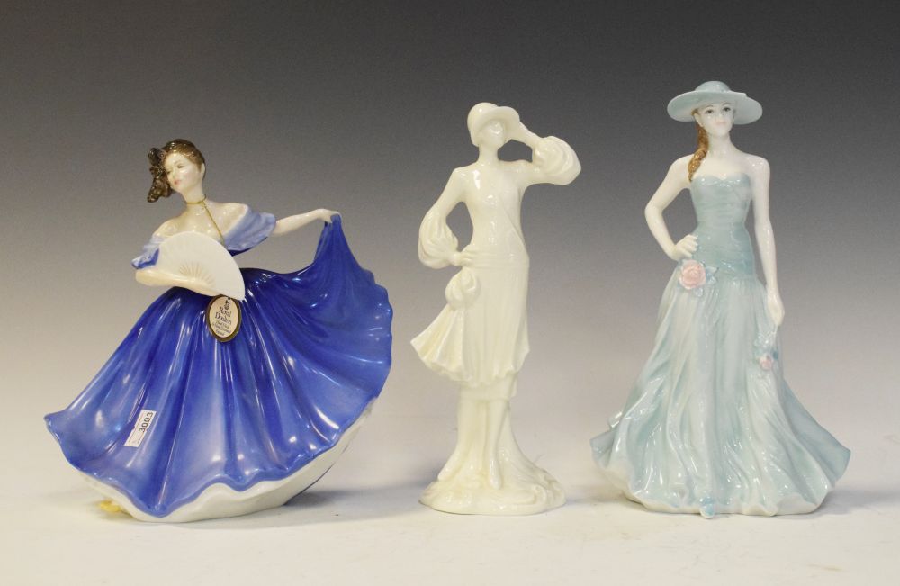 Three assorted figurines, Royal Doulton Elaine HN2791, Royal Worcester Serena CW325, and Annie