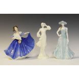 Three assorted figurines, Royal Doulton Elaine HN2791, Royal Worcester Serena CW325, and Annie