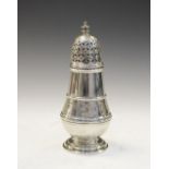 George III silver sugar caster of lighthouse form, London 1932, 17.5cm high, 6.8toz approx