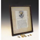 Prince Albert (Somerset Light Infantry), 'Jellalabad' decorative framed manuscript, together with