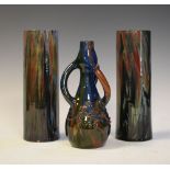 Local Interest - Three items of Elton ware (Clevedon) pottery comprising a bulbous vase of three-