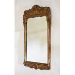 Reproduction Queen Anne style gilt wall mirror, 71cm high