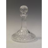 Waterford crystal glass ships decanter, 24.5cm high