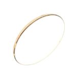 Yellow metal bangle of solid design stamped 14k, 8g approx