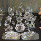 Group of Swarovski and other crystal animals