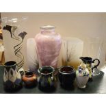 Quantity of late 20th Century decorative glass ware, an etched glass celery vase, and a small