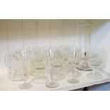 Quantity of glass rummers, table centre, jug etc