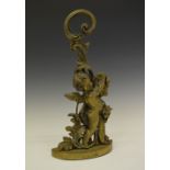 Cast bass doorstop formed as a cherub, 49cm high