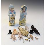 Two early 20th Century German porcelain Grandma and Grandpa nodding figures, together with a