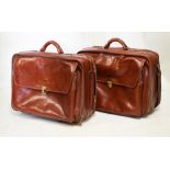 Pair of Martal Moroccan leather suitcases, 52cm wide