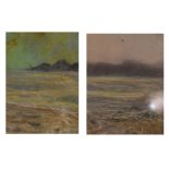 Malcolm Bowmer - Limited edition print - Sunny Corner II, 9cm x 26cm, and Lynn Kerr 'Quiet Coast',