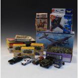 Group of Tamiya, Airfix and other model kits, toy plastic soldiers etc