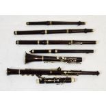 Collection of various branded 20th Century clarinet bells, tubes etc to include, J. Wallis,