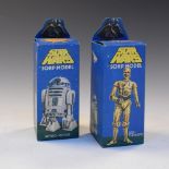 Two vintage 1970's Cliro Star Wars soap models of C3PO and R2D2, both within original boxes