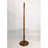 Mid 20th Century turned beech standard lamp