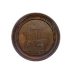 World War I death plaque/penny to Reginald Anthony Lyon, within wooden mount