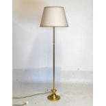 20th Century brass standard lamp with tapered cylindrical shade