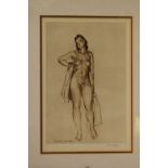 Sir William Russell Flint - Signed monochrome print 'Juno', signed in pencil, 26cm x 18.5cm,