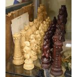 Studio Anne Charlton 'Alice In Wonderland' chess set, complete with chess board, the kings 20cm high