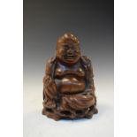 Early 20th Century Oriental carved root wood figure of Hotei or Budai, 17cm high