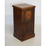 Victorian walnut pot cupboard fitted single panel door, 39cm wide