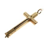 Sampson Mordan & Co - Unmarked yellow metal novelty propelling pencil in the form of a cross with