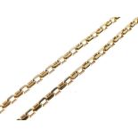 Yellow metal necklace of brick-link design, stamped 14kt, 10.7g approx