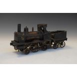 Hand built metal steam locomotive, in black, 36cm long