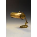 Vintage brass desk or library lamp with cylindrical shade, 21.5cm width and height