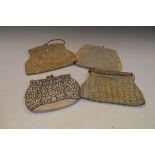 Group of vintage evening bags with beadwork and paste embellishments