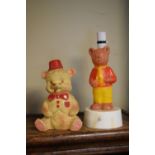 1970's period Rupert Bear table lamp with copyright label for Beaverbrook Newspapers Ltd, 1974 and