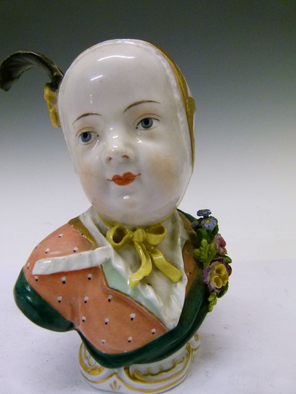 Early 20th Century Dresden porcelain bust, of Prince Louis Charles de Bourbon after the original - Image 8 of 9