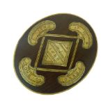 Fine and rare late 17th Century James II or William & Mary horn and cedar oval snuff box, the
