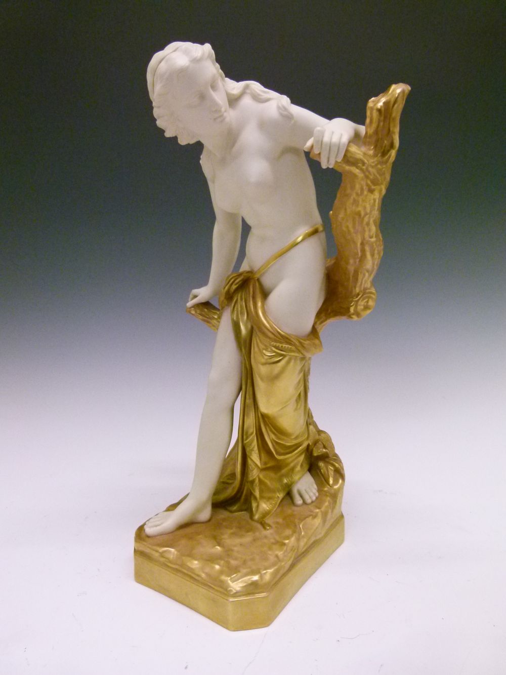 Royal Worcester figure - The Bather Surprised, after Sir Thomas Brock, modelled as a classical - Image 2 of 9