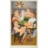 Beryl Cook (1928-2008) - Signed limited edition coloured print - 'Card Players', published by