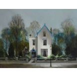 Deborah Jones (1921-2012) - Oil on board - 'The White House', signed lower left, 28cm x 36cm,