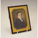William Dance (19th Century) - Rectangular portrait miniature - The Reverend J. Hambleton, with