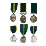 Six George V Territorial Forces Medals comprising three Territorial Force Efficiency Medals