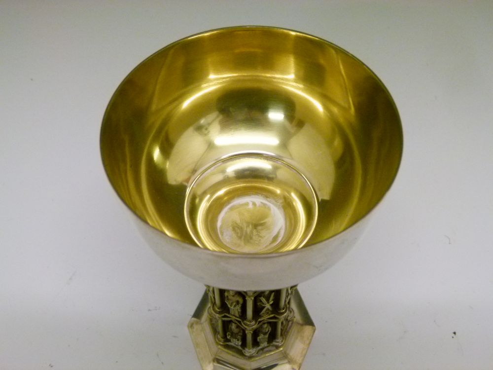 Local Interest - Limited edition 'Wells Cathedral' silver goblet, 224/800, London 1982, 17cm high, - Bild 5 aus 9