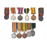 British miniature to include: First World War Medal and Victory Medal, Territorial Force