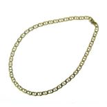 18ct gold chain, of filed anchor chain links, to a hidden box clasp with safety catch, 40.5cm
