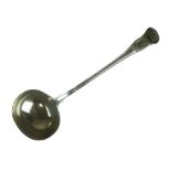 Late George III silver Kings pattern punch ladle, London 1820, sponsor Solomon Royes, 34cm long,