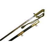 Victorian 1827 pattern Naval officer's sword, retailed by Gieves Ltd, Portsmouth, London,
