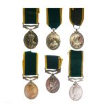 Three George V Territorial Forces Medals comprising 5613601 Corporal HJ Thorne of the 6th Devon