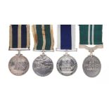 Three George V British Royal Navy Medals comprising: Two Long Service and Good Conduct Medals