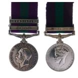 George V British General Service Medal awarded to 14080 Private J Langan of the Royal Army Medical