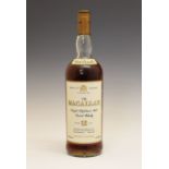 The Macallan 12 Years Old Single Highland Malt Scotch Whisky, one litre bottle Condition: Seal is