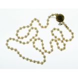 Uniform row of cultured pearls, the eighty-nine pearls of approximately 6.5mm - 7mm diameter, to a