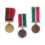 Three George V First World War Mercantile Marine Medals awarded to Marciel Caserez, Peter Munro