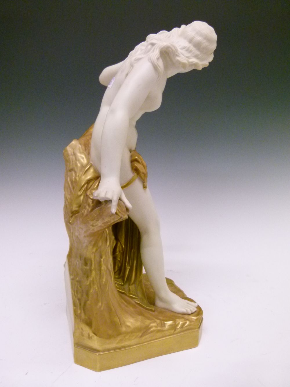 Royal Worcester figure - The Bather Surprised, after Sir Thomas Brock, modelled as a classical - Image 6 of 9